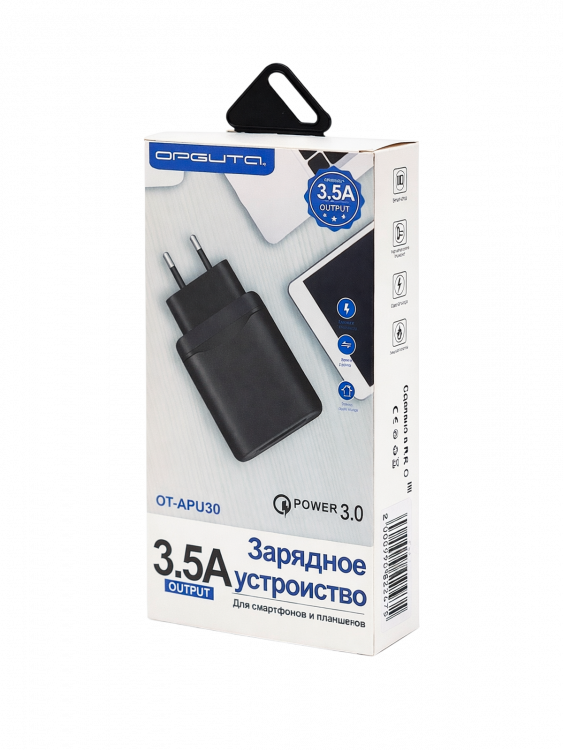 Зарядка для телефона, зарядное устройство с USB 20W адаптер QC 3.0 Орбита OT-APU30 Черный